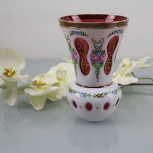 Mid Century Vase Glass Artwork Glass Painting