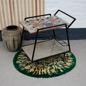 Mid Century Bar Cart Side Table Serving Cart 60s Vintage Pop Art