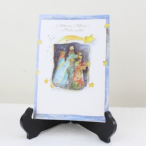Postal Navidad Postal croata Hermosa tarjeta de felicitación Nacimiento de Cristo los Reyes Magos Vintage idea de regalo