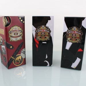 3 pieces cans containers boxes crate advertising metal boxes Chivas Regal tin cans set