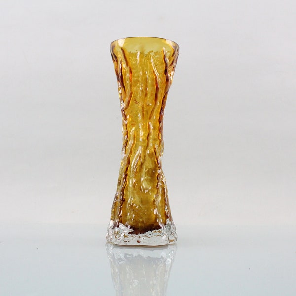 Mid Century Ingrid Glass Vase in a 60's design vase table decoration made of yellow glass
