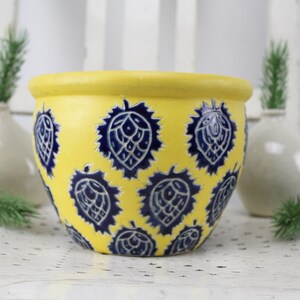 Flowerpot Planter Ceramic Flowerpot Handmade 70s Flower Vase Ceramic Potted Plant Handmade Ceramic