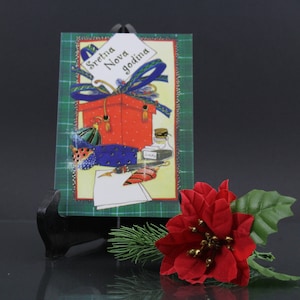 Postkarte 70er Jahre Weihnachtskarte Frohe Weihnachten Grußkarte 70er Jahre Dekoration Postkarte