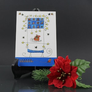 Cartolina di buon Natale cartolina d'auguri idea regalo vintage cartoline invernali motivi natalizi albero di Natale dal design moderno