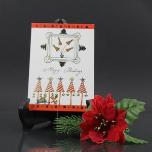 Cartolina di buon Natale cartolina d'auguri idea regalo vintage cartoline invernali motivi natalizi albero di Natale dal design moderno