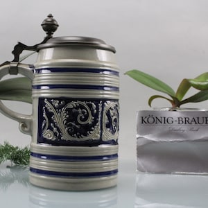 Beer Mug Vintage Pewter Lid König-Pilsener Limited Edition 1981 Oktoberfest Antique Beer Mug Handmade Germany