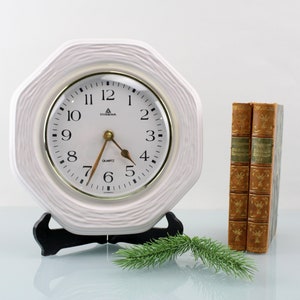Dugena clock vintage wall clock quartz porcelain clock from the seventies mid century kitchen clock wall clock