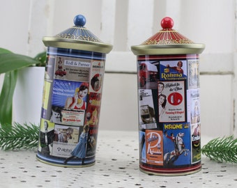 Vintage. 2 pieces tin cans box metal boxes collectors cans tin metal