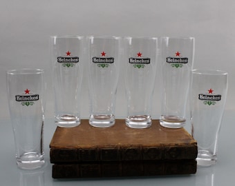 Conjunto de copos de cerveja Heineken com 6 peças, conjunto de copos de 0,25 litros para bar