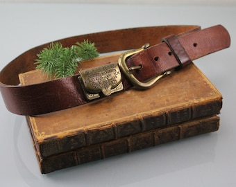 Levis belt vintage brown leather with brass very rare