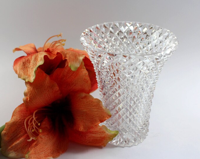 Vintage. Crystal Vase 50s Flower Vase Table Decoration Flower Etsy