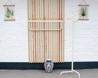 Vintage Coat stand cactus and cloakroom for hanging coat rack set two pieces white 70s design Mid Century Bauhaus style