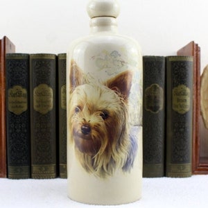 Yorkshire Terrier Jug Bottle with Lid Porcelain Beautiful Pattern Bottle