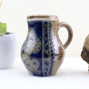Milk jug with handle salt glaze stoneware
