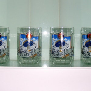 4 Beautiful Beer Mugs Made of Glass Oktoberfest Munich Bavaria Glass Beer Glass Paulaner Munich
