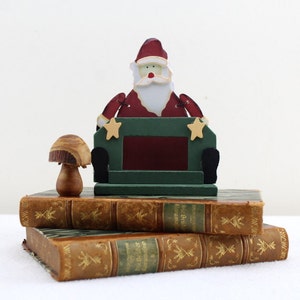 Vintage napkin holder 80s Christmas table decoration Santa Claus handmade