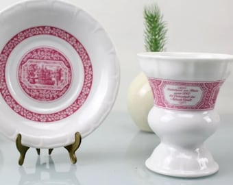 Drei Teiliges Rüdesheimer Set Tasse Untertasse Teller Heinrich Porzellan Kaffee Becher Rüdesheim