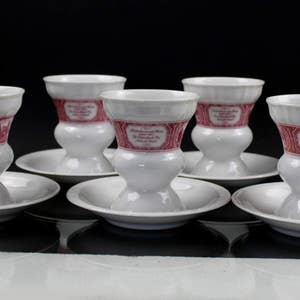 Set 12 Piece Rüdesheimer cup Heinrich porcelain saucer Pharisees coffee mug Asbach Ruedesheim Villeroy and Boch image 1