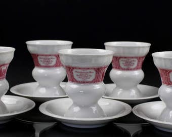 Set 12 Piece Rüdesheimer cup Heinrich porcelain saucer Pharisees coffee mug Asbach Ruedesheim Villeroy and Boch