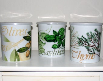 Three Beautiful porcelain container from the 80s