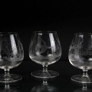 Vintage Cognac Glasses Set 5 Pieces Glasses Whole Motif