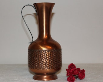 Vintage copper carafe or vase from Germany Mid Century Po Art Decoration West German Made in Germany