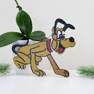 Pluto the Dog Mickey Mouse, Donald Duck Mini Mouse Wall Picture Children's Room Decoration Vintage 70s Wooden Decoration Cartoon Series