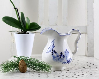 Vintage. Beautiful milk jug Dutch pitcher handle handle 1960/1970 decoration ceramic pot onion pattern