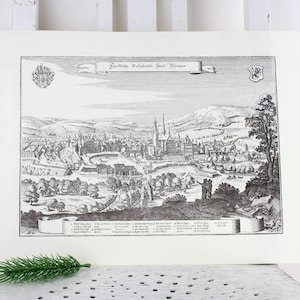 Cuadros vintage de ciudades antiguas alemanas Cuadro de pared para plegar Cuadros antiguos antiguos en blanco y negro Cuadros impresos Obras de arte Tienda vintage
