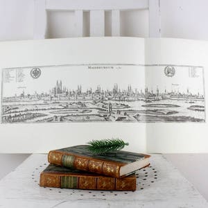 Alte deutsche Städte Bilder Wandbild zum falten  Vintage Antike Schwarz Weis Bilder  Bedruckte Bilder Kunstwerke