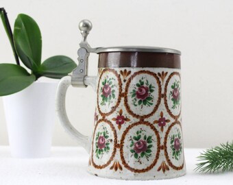 Antique BMF beer mug with pewter lid Bavaria Oktoberfest beer mug collector's item ceramic porcelain