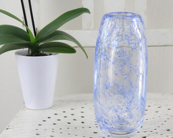 Mid Century Light Blue Soap Bubbles Glass Vase Murano Glass Made in Italy Vintage Flower Vase Table Vase High Quality Handcraft