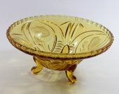 Vintage. Glass serving bowl Yellow glass from the 60s. Vintage table bowl