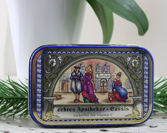 Latas, contenedores, cajas, cajones, publicidad vintage, cajas metálicas para cocina, farmacia, Cassis