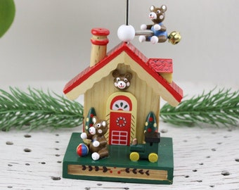 Erzgebirge style rocker bell decoration wooden decoration vintage table toy showcase decoration wood carving