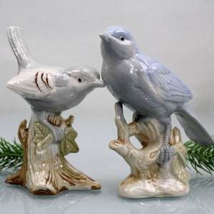 Zwei Süße Vogel Figuren Ostern Dekoration Tisch Dekoration Vitrinen Figuren Keramik Handarbeit 70er Jahre Tier Figuren