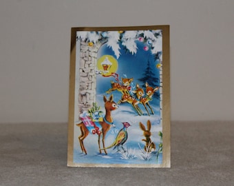 Postkarte 50er Jahre Weihnachtskarte Frohe Weihnachten Grußkarte Dekoration