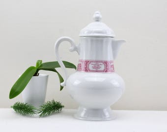 Vintage. Rüdesheimer coffee pot Heinrich porcelain Villeroy and Boch coffee mug Asbach Uralt Rüdesheim am Rhein