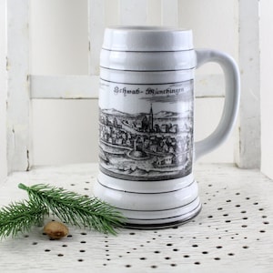 Antique Schwab Münchingen Oktoberfest Beer Mug Collector&#39;s Item Ceramic Porcelain Altenkunstadt 1 Liter Beer Mug Bavaria