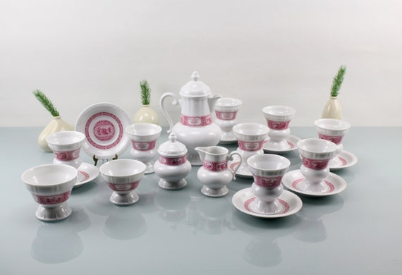 Set de 6 tasses a café basque avec sucrier