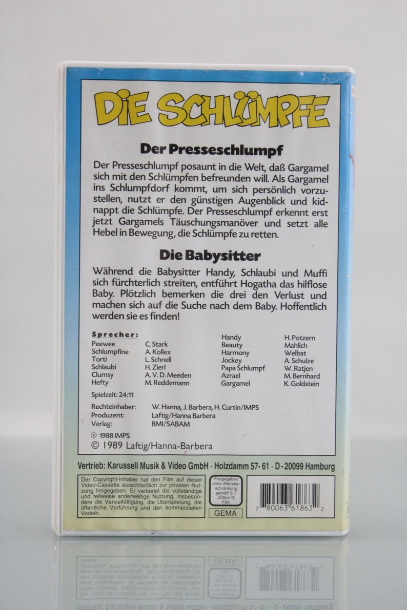 The Smurfs Number 5 Video Cassette for Video Recorder Language German