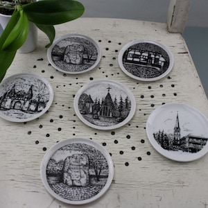 Coasters Mid Century Germany 1960s Porcelain Pictures Wall Pictures German Site Porcelain Coasters