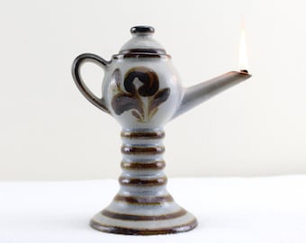 Mid Century West German oil lamp 50s ceramic lamp kerosene lamp Home Decor Rockabilly generation