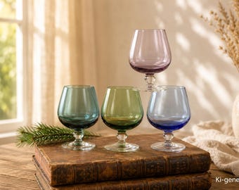 ローマのワイングラス カラフルな6つの重たいグラスのミックス - Etsy 日本
