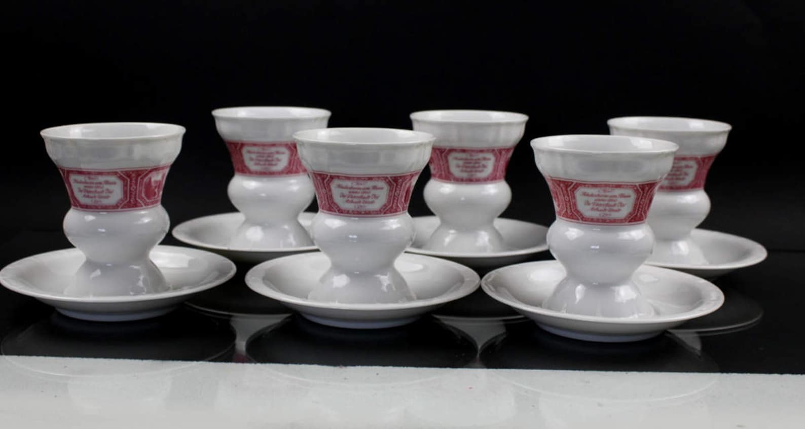 Set 12 Piece Rüdesheimer cup Heinrich porcelain saucer Pharisees coffee mug Asbach Ruedesheim Villeroy and Boch