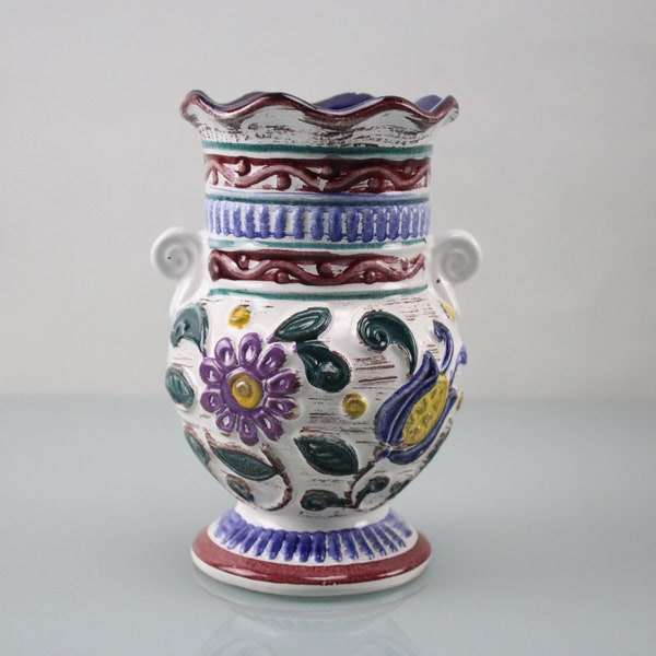Vintage Bay  Vase 63 17 Germany Keramik Vase 70er Jahre Handarbeit