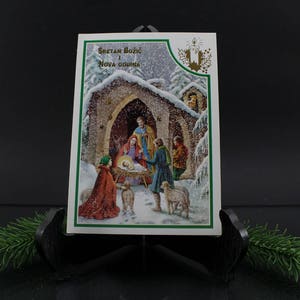 Postkarte 50er Jahre Weihnachtskarte Frohe Weihnachten Grußkarte Dekoration