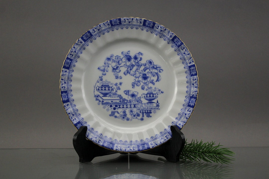 Vintage Blau Weiß China Blau Bavaria Porzellan Teller Kuchenteller
