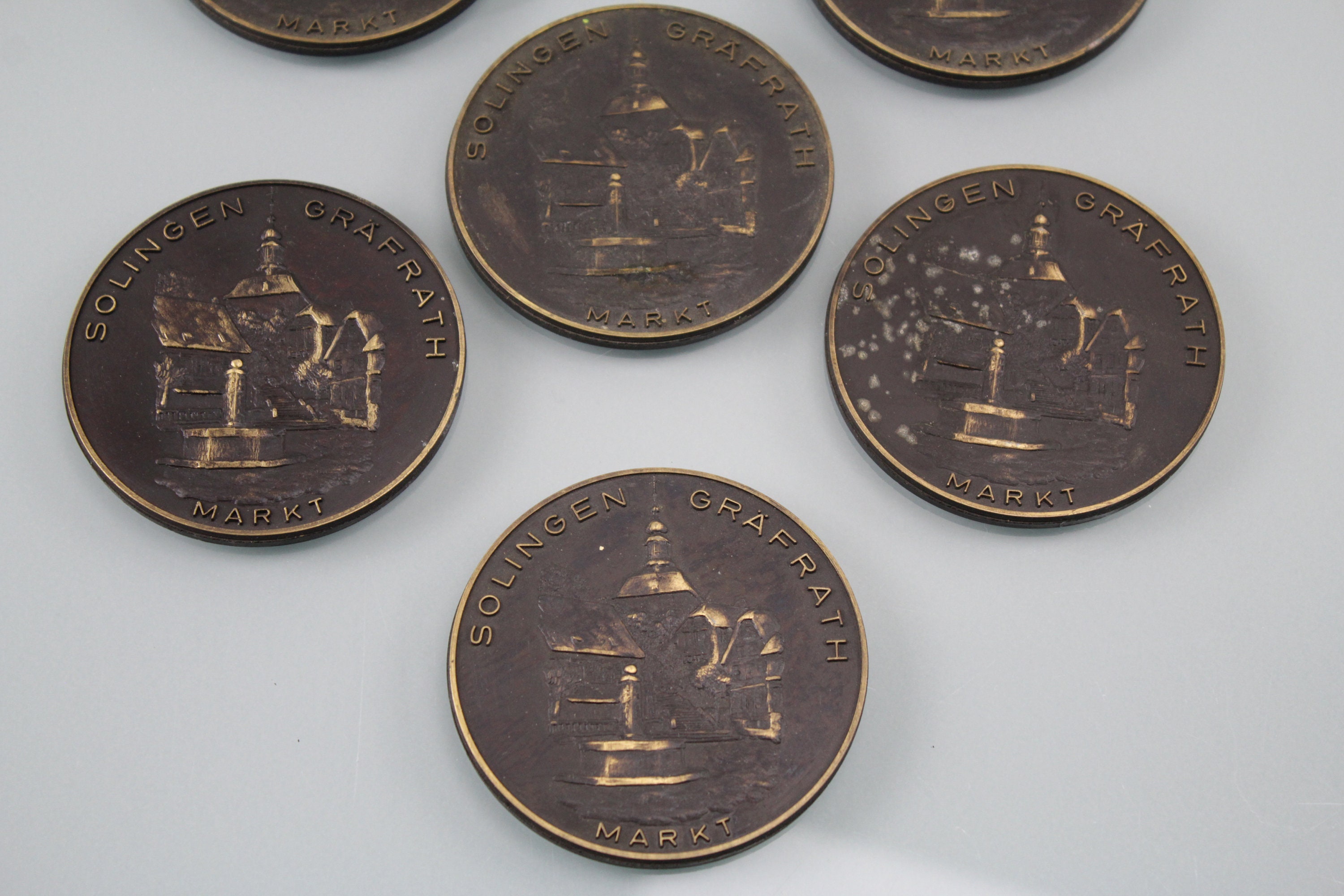 7 Piece Coaster Set 50s Bronze Coasters Serving Glasses Coasters - Etsy