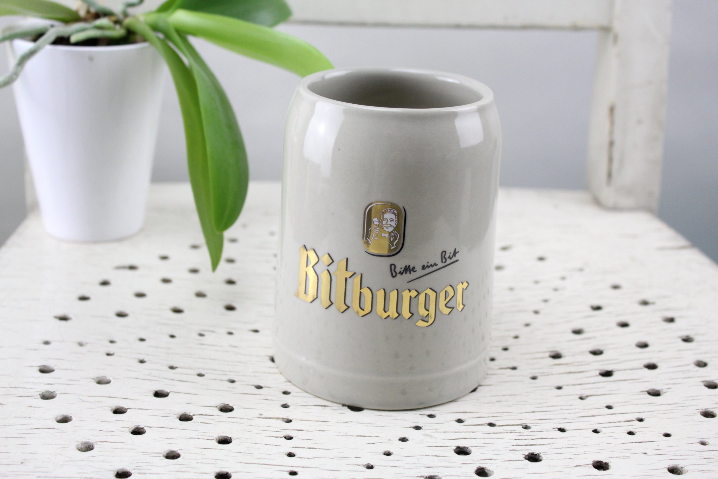 Caneca de cerveja Bitburger 0,3 litros volume cerâmica porcelana pilsner copos Bitburger cerveja alemã Oktoberfest Eifel cerveja